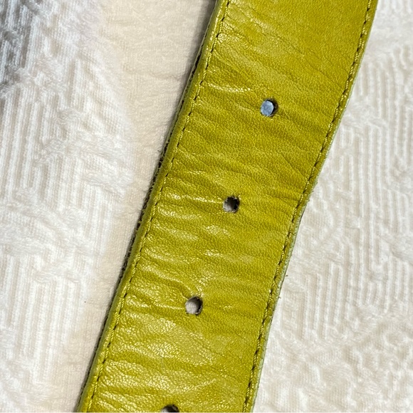 Green Leather Silver Medallions Belt sized Small - Picture 9 of 14